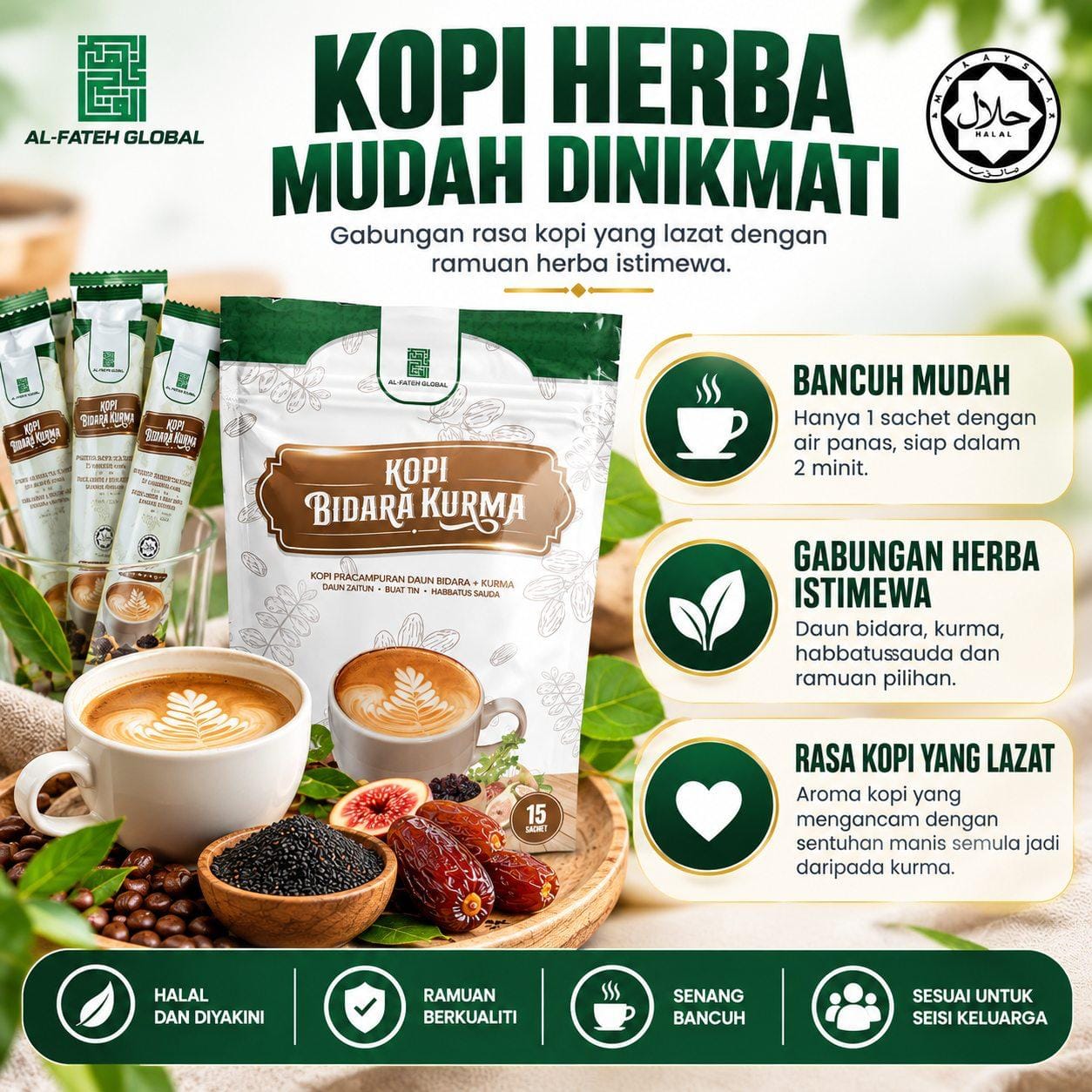 Kopi herba mudah dinikmati